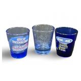 (3) Blue Shot Glasses