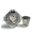Sheldon Black Ash Tray & Shot Glass