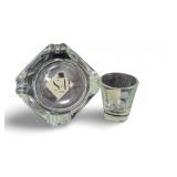 Sheldon Black Ash Tray & Shot Glass
