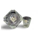 Sheldon Black Ash Tray & Shot Glass