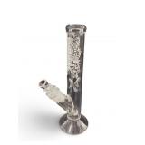 New Sheldon Black Etched Straight Glass Bong 13"