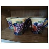 (4) Ceramic Fruit Theme Mugs