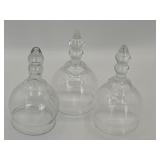 (3) Glass Dome Clear Cloche Display Cover