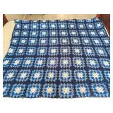 Blue Granny Square Afghan Blanket