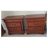 Pair Mahogany Colored Bedside Tables