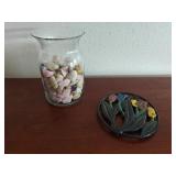 Cast Iron Trivet, Vase of Rocks