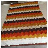 Vintage Fall Colors Chevron Afghan