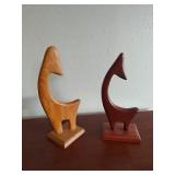 2 Wooden Giraffes