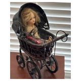 Vintage Doll With Stroller