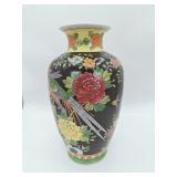 Vintage Japanese Enameled Floral Vase