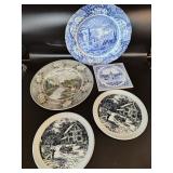 Blue Theme Vintage Ceramic Plates