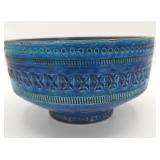 Italian Glazed Blue Pottery Dish