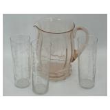 VGT Glass Pitcher With Tall Glasses