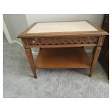 Mid Century Style Stone Inlay Side Table