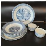 Currier & Ives and Royal China Plates, Bowls, Cup