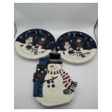 Porcelain Christmas 3PC Dish Set