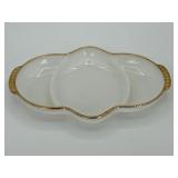 Vtg Fire King Oven Ware White Milk Glass Dish