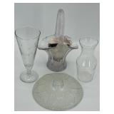 Vintage Glass Basket & More