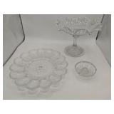 Glass Serving Tray and Pedestal