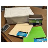 Clear Bin & Office Supplies