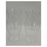 (2) VGT Glass Hurricane Chimney Shade Candle Lamp