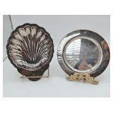Decorative Silver Tone Plates with Stands