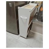 White Narrow Space Rolling Cabinet w/ 3 Shelves