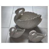 VGT Italian Ceramic Swan Planters