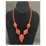 Jay King Mine Finds Coral Diamond-Shaped Necklace