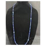 Lapis Lazuli Beaded Necklace W/ 925 Marking