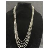 Vintage Jewelry Necklace 5 Strand Beaded Necklace