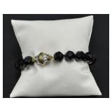 Heidi Daus Disney Black Bead &Crystal Bow Bracelet