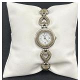 VTG Brighton Heart Shape Link Silver Tone Watch