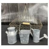 Wire Basket & Set of Aluminum Tins