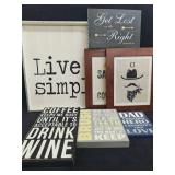 Wooden Home Decor Signs, Wine, Cowboy