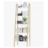 Finestones 5-Tier Ladder Shelf, Gold Bookcase