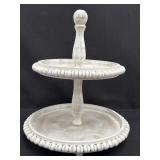 Vintage 2 Tiered Tray Farmhouse Distressed Wood