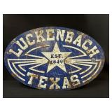 VTG LUCKENBACH TEXAS RUSTIC METAL SIGN