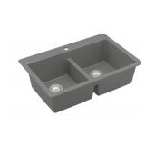 Kohler Matte Grey Dual Mount Double Kitchen Sink