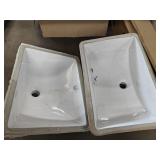 (2) Undermount Porcelain Sinks