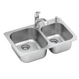 Sullivan 33x22 In Double-Bowl Drop-In Kitchen Sink