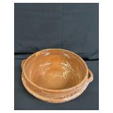 Vintage Red Clay Pottery Handmade Bow