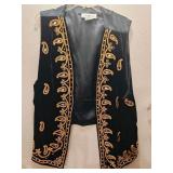 Plus Size Black Vest with Gold Embroidery 22/24