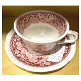 Masons Tea Cup & Saucer Red