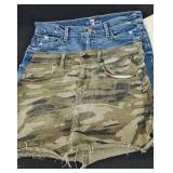 7 for all Mankind Denim Miniskirt Sz 26 & Camo