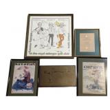 Lot of Golf Prints & Plaque