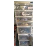 Plastic Drawers w/Hand Tools & Hardware