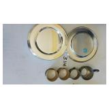 Set of 10 silver cake plates assorted napkin rings