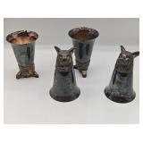 (4) Wolf Head silver plate cups