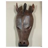 Hand Carved Zebra Mask 14x7"